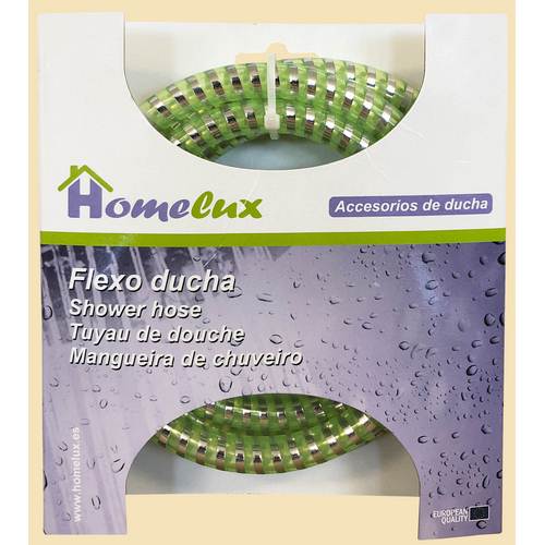 Homelux Flexo de Ducha PVC 13mm 1,5m Verde/Plata