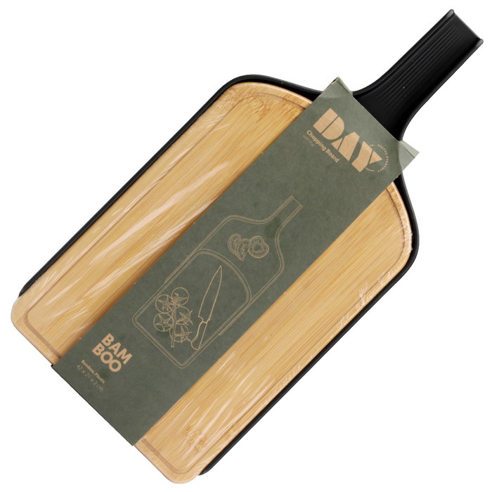 Day Tabla Cortar con Bandeja para Recoger Alimentos Cocina Bambú Plástico 30x20 cm