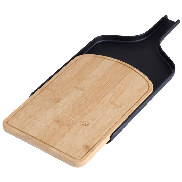 Day Tabla Cortar con Bandeja para Recoger Alimentos Cocina Bambú Plástico 30x20 cm