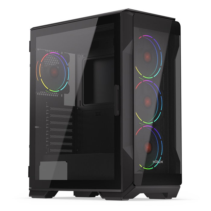 Krux Heko Caja de Ordenador ATX Cristal Templado 4 Ventiladores ARGB 120mm Filtros Antipolvo