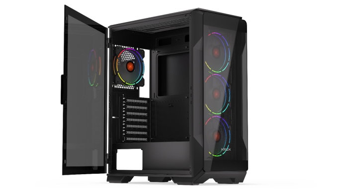 Krux Heko Caja de Ordenador ATX Cristal Templado 4 Ventiladores ARGB 120mm Filtros Antipolvo