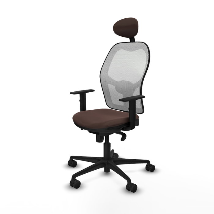 PIQUERAS Y CRESPO Silla de oficina Jorquera marrón oscuro y blanco PIQUERAS Y CRESPO Silla de oficina Jorquera marrón oscuro y blanco