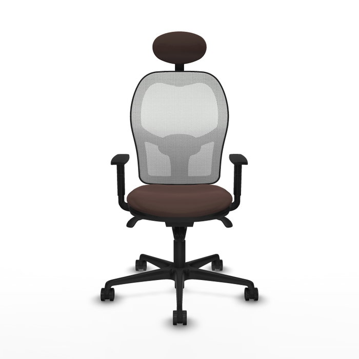 PIQUERAS Y CRESPO Silla de oficina Jorquera marrón oscuro y blanco PIQUERAS Y CRESPO Silla de oficina Jorquera marrón oscuro y blanco