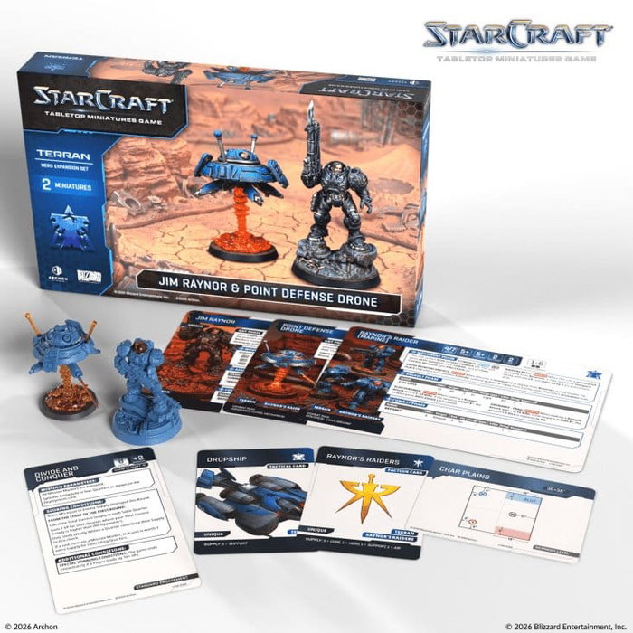 Archon Studio StarCraft TMG Héroe Set de Expansión Terran: Jim Raynor & Point Defense Drone Archon Studio StarCraft TMG Héroe Set de Expansión Terran: Jim Raynor & Point Defense Drone