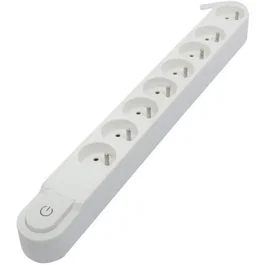 Chacon Regleta de alimentación 8 enchufes 3 metros HO5VV-F 3x1.5 mm² blanca con interruptor