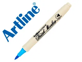 Artline Rotulador EPFS Supreme Brush, Punta Pincel Base Agua, Trazo Fino/Medio, Tinta Pigmento, Azul Claro