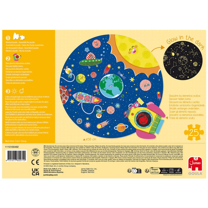Diset Puzzle Circular XXL Space Temática Espacial Fosforescente Diset Puzzle Circular XXL Space Temática Espacial Fosforescente