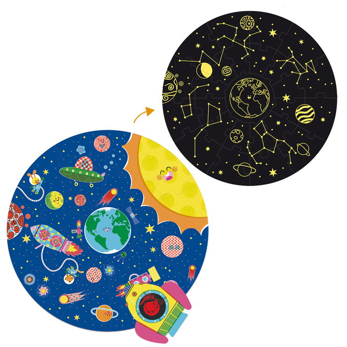 Diset Puzzle Circular XXL Space Temática Espacial Fosforescente Diset Puzzle Circular XXL Space Temática Espacial Fosforescente