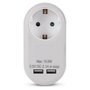 ENTAC Adaptador de enchufe EPAG-1EE-2USB-W con 2x USB-A Blanco