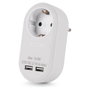 ENTAC Adaptador de enchufe EPAG-1EE-2USB-W con 2x USB-A Blanco