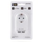 ENTAC Adaptador de enchufe EPAG-1EE-2USB-W con 2x USB-A Blanco