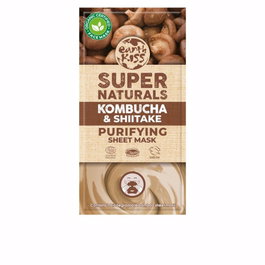 7th Heaven Mascarilla Facial Tela SUPER NATURALS Kombucha & Shitake - Limpiadora, Rejuvenecedora, 16 ml