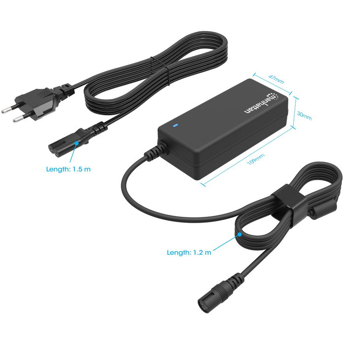 MANHATTAN 180962 Fuente de Alimentación Interna para Portátil 65W, Voltaje Universal 110-240V, Con 9 Conectores de Salida, Negro MANHATTAN 180962 Fuente de Alimentación Interna para Portátil 65W, Voltaje Universal 110-240V, Con 9 Conectores de Salida, Negro