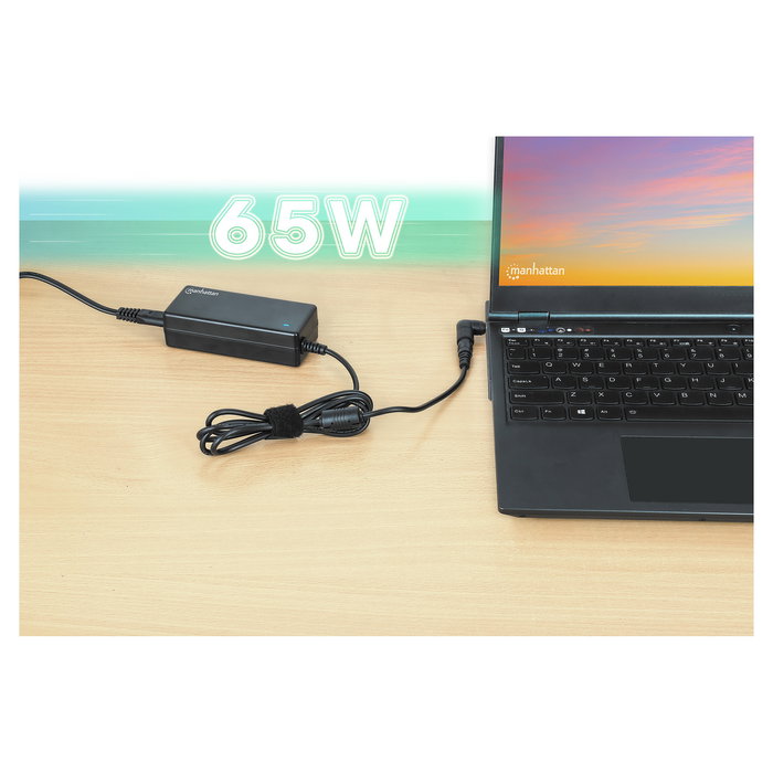 MANHATTAN 180962 Fuente de Alimentación Interna para Portátil 65W, Voltaje Universal 110-240V, Con 9 Conectores de Salida, Negro MANHATTAN 180962 Fuente de Alimentación Interna para Portátil 65W, Voltaje Universal 110-240V, Con 9 Conectores de Salida, Negro