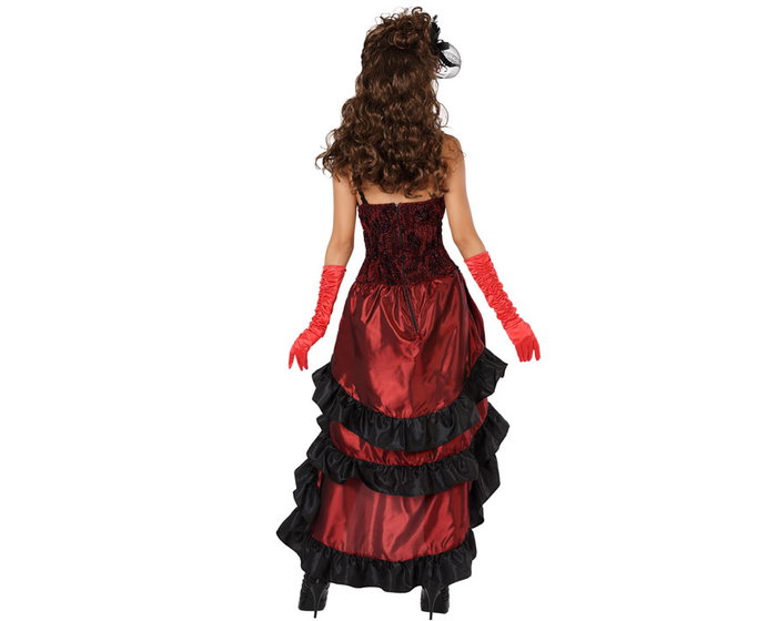 Otros Disfraz Charleston años 20 para Mujer Adulto - Vestido Rojo Borgoña con Detalles Negro y Dorado - Talla XXL