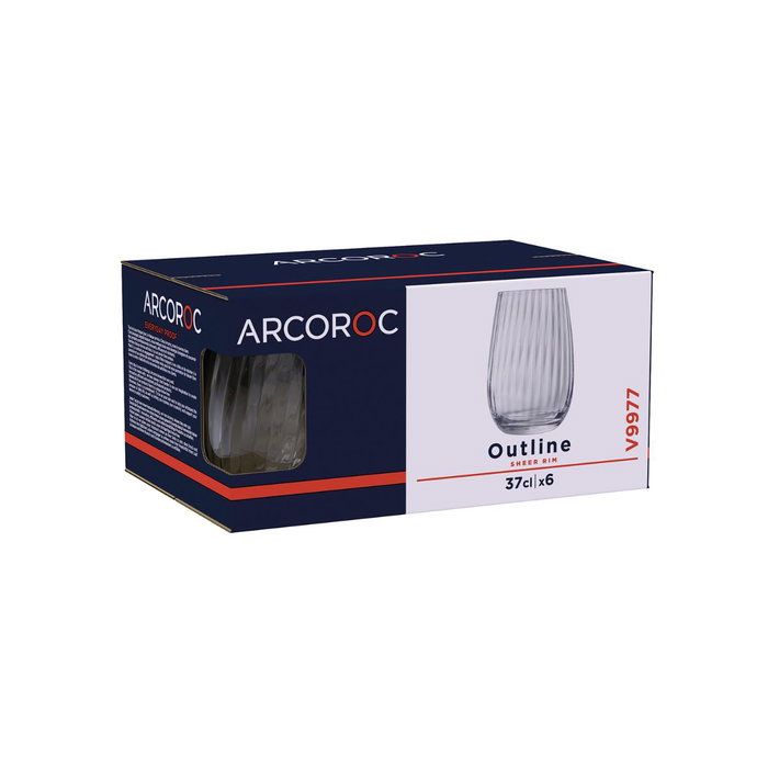 Caja 6 Vasos Altos Vidrio Outline Arcoroc 37 cL