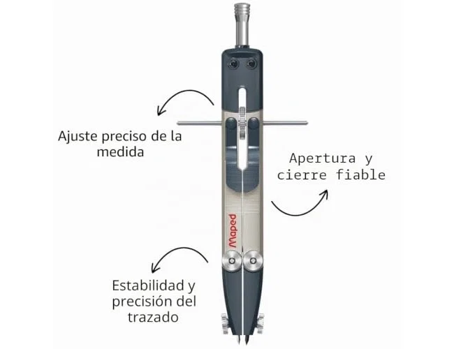 Maped Compás Técnico Stop con Apertura Rápida y Extensión