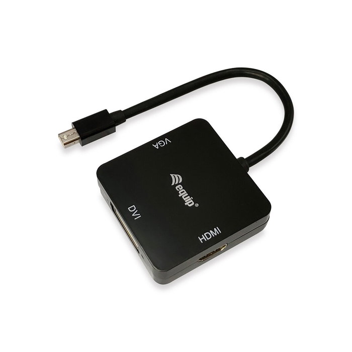 Equip Adaptador Mini DisplayPort a DVI-D + VGA (D-Sub) + HDMI Negro Equip Adaptador Mini DisplayPort a DVI-D + VGA (D-Sub) + HDMI Negro