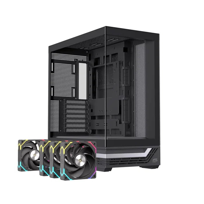 Einarex S800 RGB Negra con Cristal Templado y 4 Ventiladores