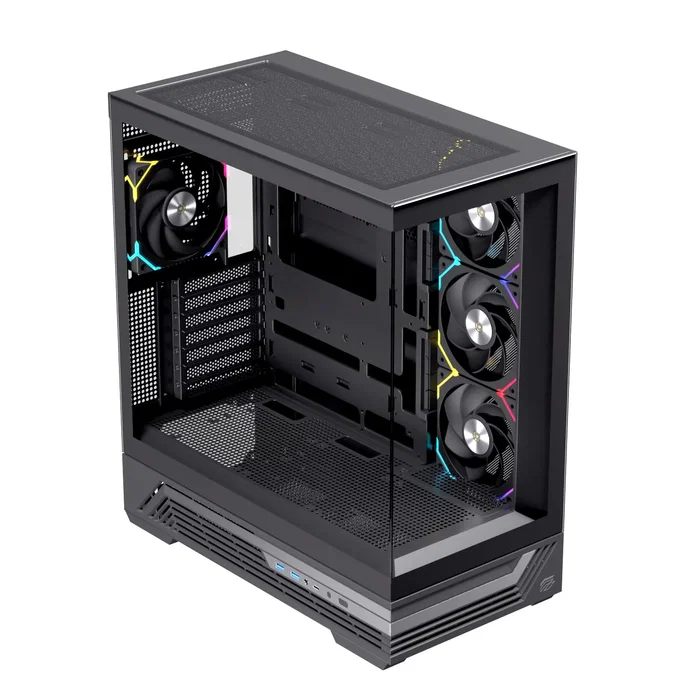 Einarex S800 RGB Negra con Cristal Templado y 4 Ventiladores
