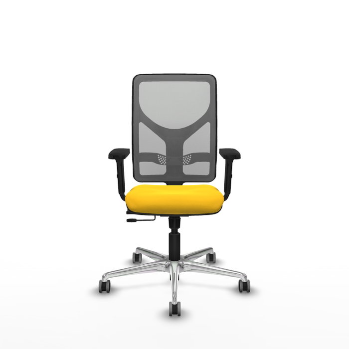 PIQUERAS Y CRESPO Silla de oficina Motilla con mecanismo Sincro/Traslack, Amarillo y Gris