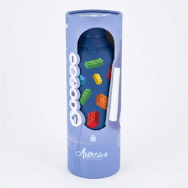 AUREA Botella térmica interior cerámico 500ml azul marino block build