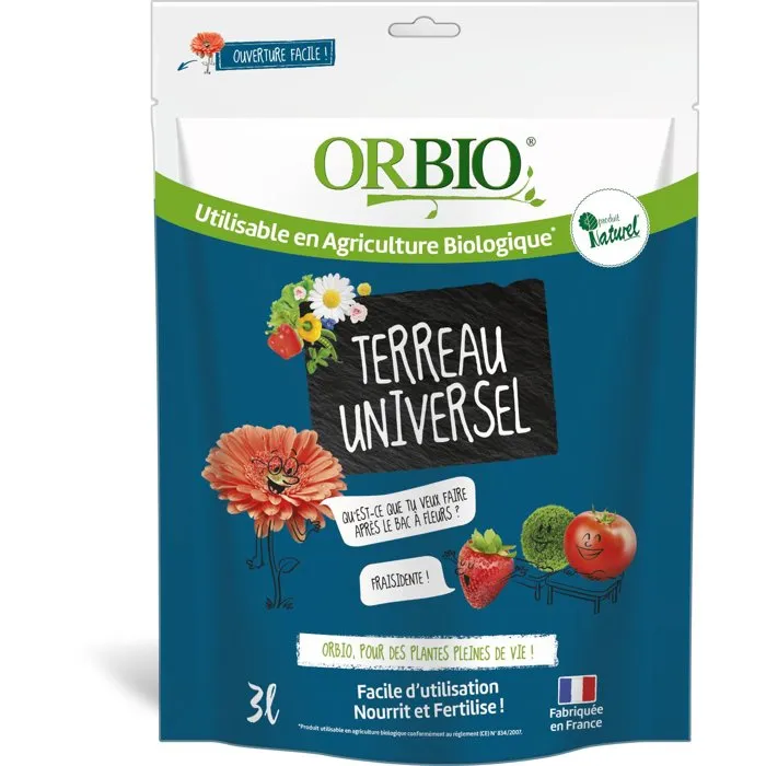 Orbio Tierra Universal para Macetas, Color Azul, Capacidad 3 Litros