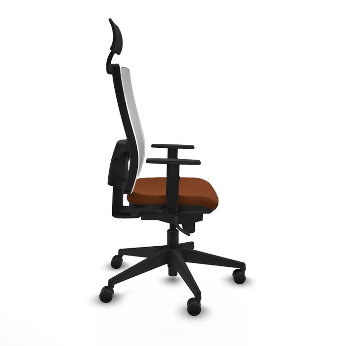 PIQUERAS Y CRESPO Silla de oficina Horna con mecanismo Sincro, Marrón y Blanco PIQUERAS Y CRESPO Silla de oficina Horna con mecanismo Sincro, Marrón y Blanco