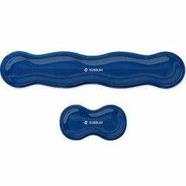 Subblim Pack Ergo Crystal Flex Reposamuñecas Teclado y Ratón Azul Oscuro
