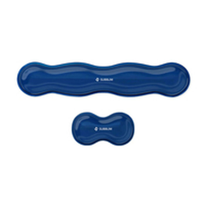 Subblim Pack Ergo Crystal Flex Reposamuñecas Teclado y Ratón Azul Oscuro