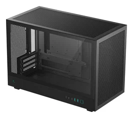 DeepCool CH260 - Caja PC Micro-ATX Torre Negra Gaming con Ventana de Cristal Templado, Soporta 360mm, USB-C, para mATX/Mini-ITX (R-CH260-BKNGM0-G-1)