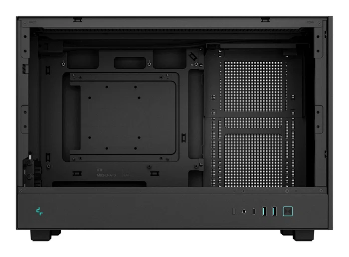 DeepCool CH260 - Caja PC Micro-ATX Torre Negra Gaming con Ventana de Cristal Templado, Soporta 360mm, USB-C, para mATX/Mini-ITX (R-CH260-BKNGM0-G-1)
