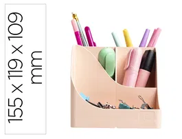 Plasticforte Cubilete portalapices Skandi plastico reciclado color nude 155x119x109 mm