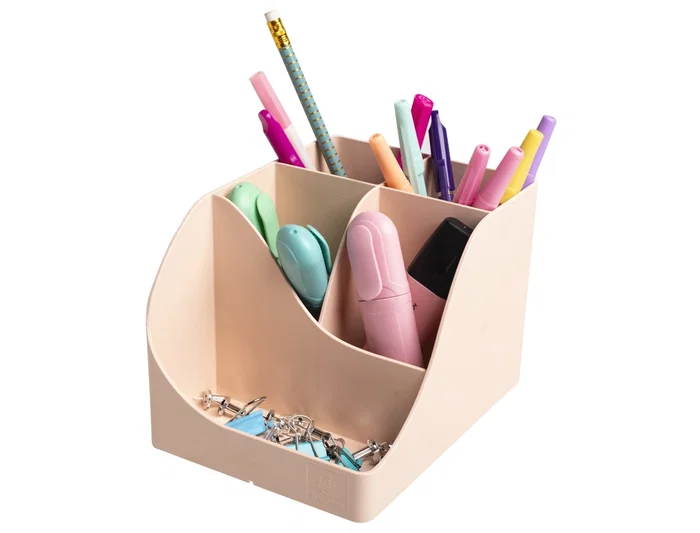 Plasticforte Cubilete portalapices Skandi plastico reciclado color nude 155x119x109 mm