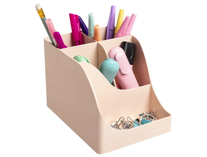 Plasticforte Cubilete portalapices Skandi plastico reciclado color nude 155x119x109 mm