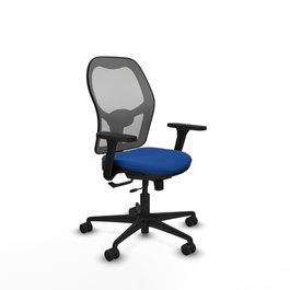 PIQUERAS Y CRESPO Silla de oficina Jorquera con mecanismo Sincro/Traslack, Azul y Gris