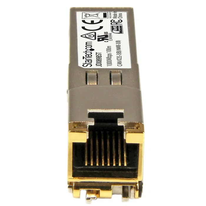 StarTech Módulo Transceptor SFP Cobre JD089BST - 1 GbE 1000BASE-T RJ45, Compatible con HPE JD089B, Conmutadores HP/Aruba 2530, 2540, Ubiquiti, D-Link, Netgear, Hot-swap StarTech Módulo Transceptor SFP Cobre JD089BST - 1 GbE 1000BASE-T RJ45, Compatible con HPE JD089B, Conmutadores HP/Aruba 2530, 2540, Ubiquiti, D-Link, Netgear, Hot-swap