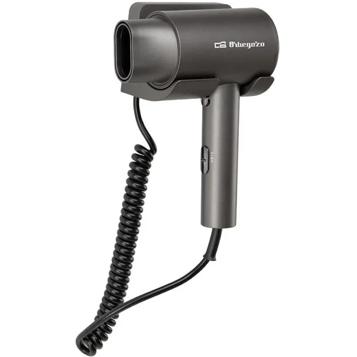 Orbegozo SEH 1890 - Secador de Pelo Profesional con Base para Pared, Motor DC 2000W, 1 Velocidad y 3 Temperaturas, Incluye Concentrador, Filtro Extraíble y Cable Rizado - Negro