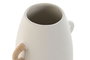 DKD Home Decor Jarrón de Gres Blanco y Natural 17x13x26 cm