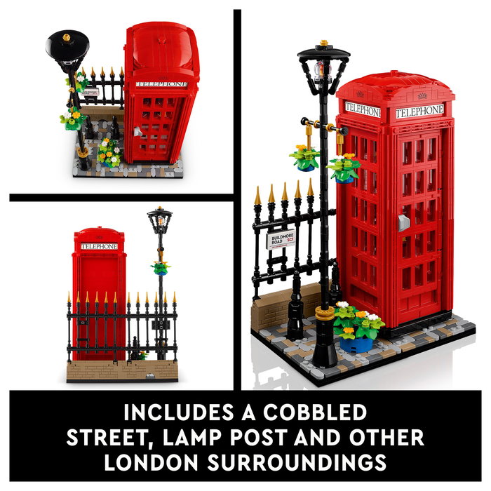LEGO Ideas Cabina Telefónica Roja de Londres 21347 - Set de Construcción 1460 Piezas Adulto