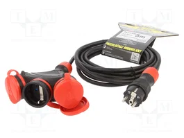 KEL Prolongador de alimentación H05RR-F 3G1,5mm2 5m negro