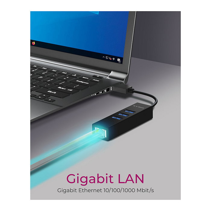 ICY BOX IB-HUB1419-LAN Hub USB 3.0 y Adaptador LAN Gigabit ICY BOX IB-HUB1419-LAN Hub USB 3.0 y Adaptador LAN Gigabit