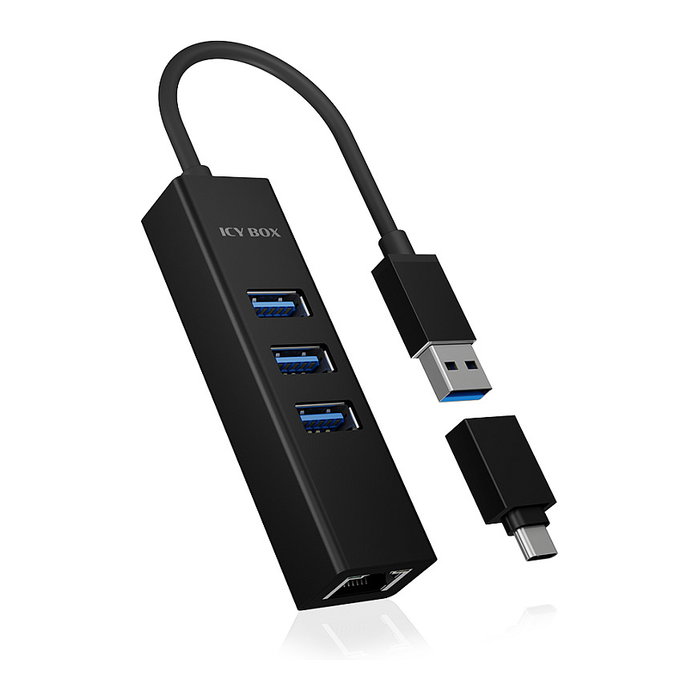 ICY BOX IB-HUB1419-LAN Hub USB 3.0 y Adaptador LAN Gigabit ICY BOX IB-HUB1419-LAN Hub USB 3.0 y Adaptador LAN Gigabit