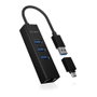 ICY BOX IB-HUB1419-LAN Hub USB 3.0 y Adaptador LAN Gigabit