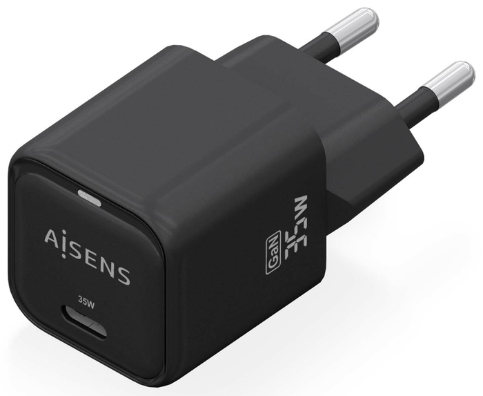 Aisens Cargador GaN 35W USB-C Negro ASCH-35W1P023-BK