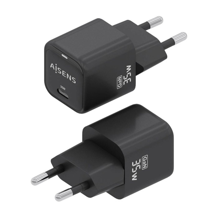 Aisens Cargador GaN 35W USB-C Negro ASCH-35W1P023-BK