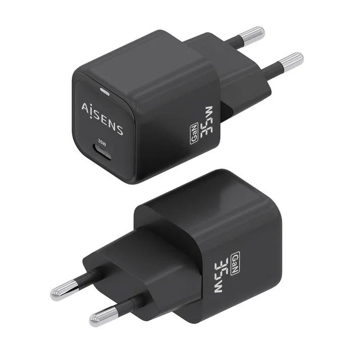 Aisens Cargador GaN 35W USB-C PD3.0 QC4.0 Negro ASCH-35W1P023-BK