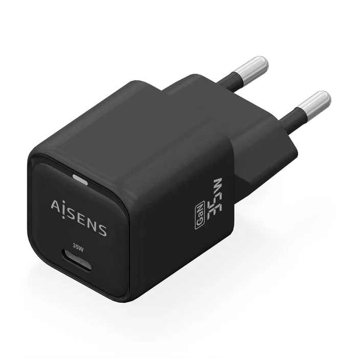 Aisens Cargador GaN 35W USB-C PD3.0 QC4.0 Negro ASCH-35W1P023-BK