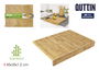 Quttin Tabla Cortar Bambú con Borde 45 cm x 35 cm x 1.2 cm (4 Unidades)