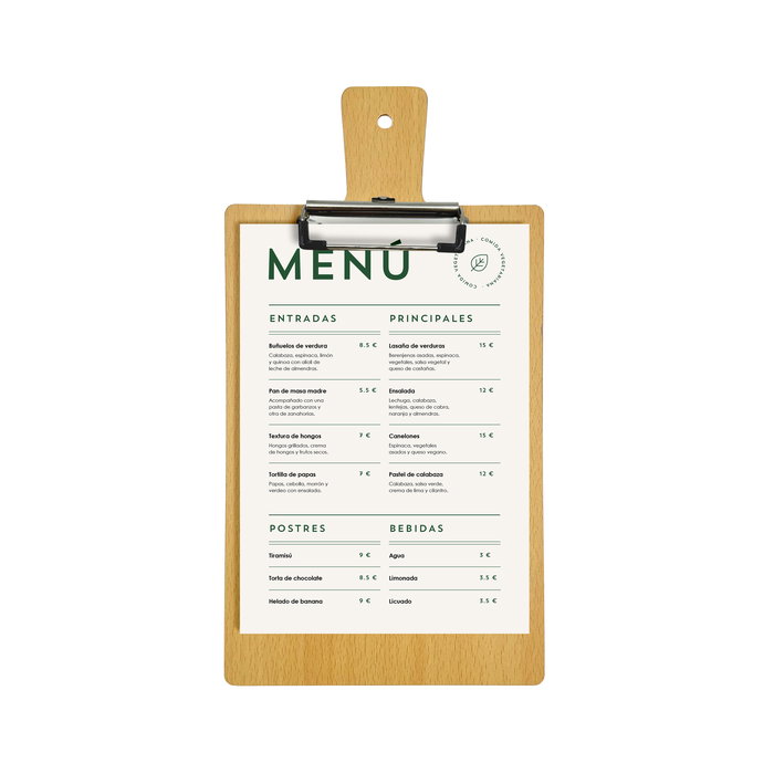 Inde Tabla Porta Menú con Clip 30.5 x 16 cm (24 Unidades)